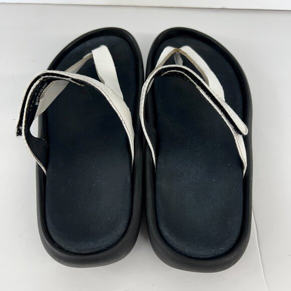 Sz 38EU Wolky Tahiti White Leather Slip On Flip Flop Thong Sandals - Picture 9 of 15